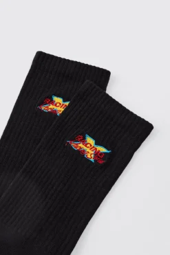 boohooMAN Moto Racing Series Embroidered Socks | UK| Underwear & Socks|Underwear & Socks