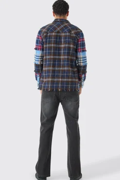 boohooMAN Multi 4 Stripe Check Shirt | UK| Shirts