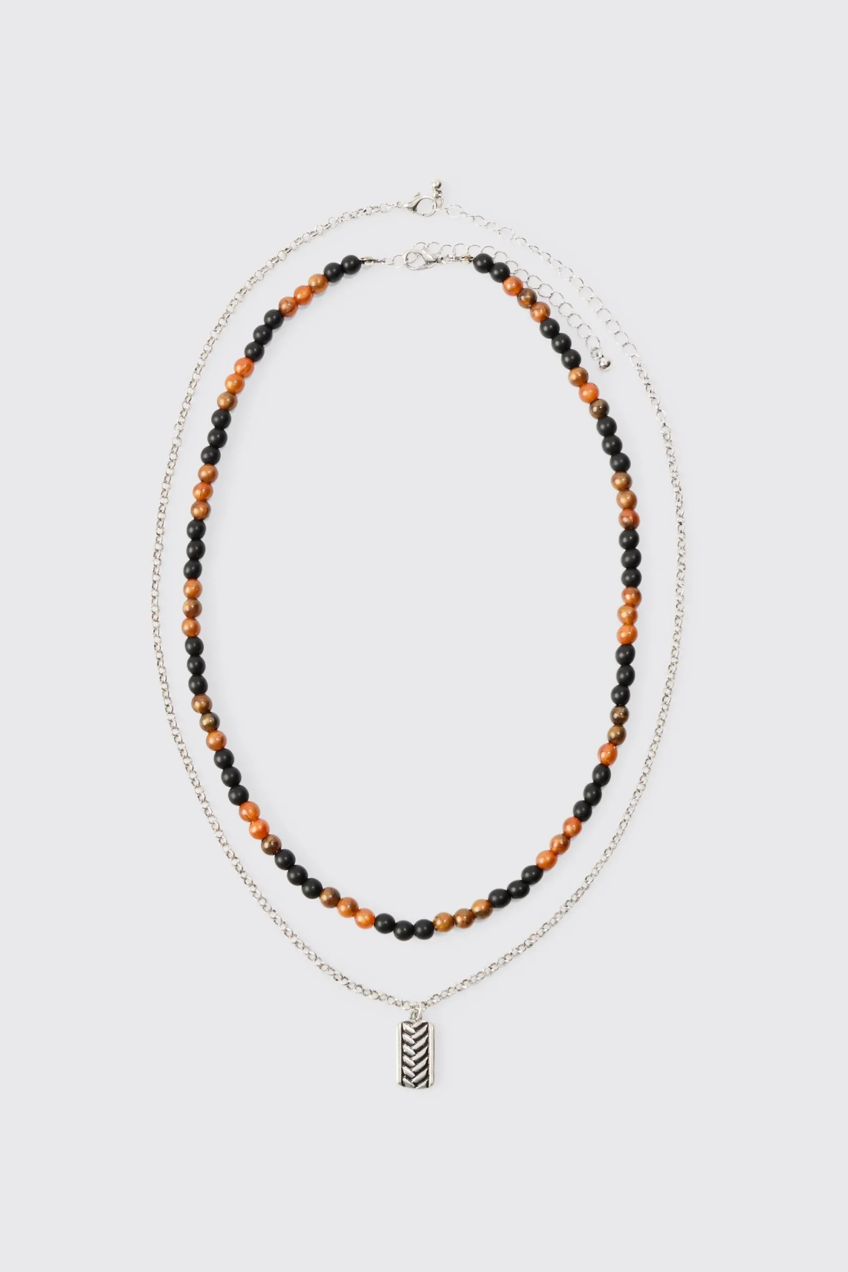 boohooMAN Multi Layer Dog Tag Pendant Necklace | UK| Jewellery & Watches