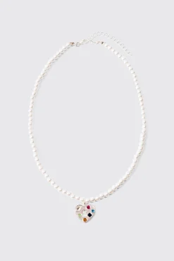 boohooMAN Multi Layer Pearl Chain Man Branded Necklace In | UK| Jewellery & Watches