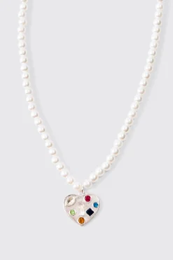 boohooMAN Multi Layer Pearl Chain Man Branded Necklace In | UK| Jewellery & Watches