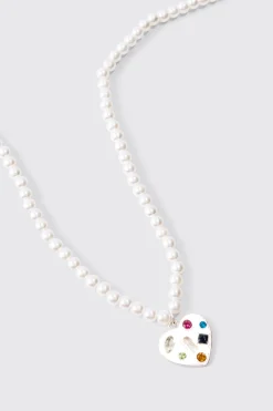 boohooMAN Multi Layer Pearl Chain Man Branded Necklace In | UK| Jewellery & Watches
