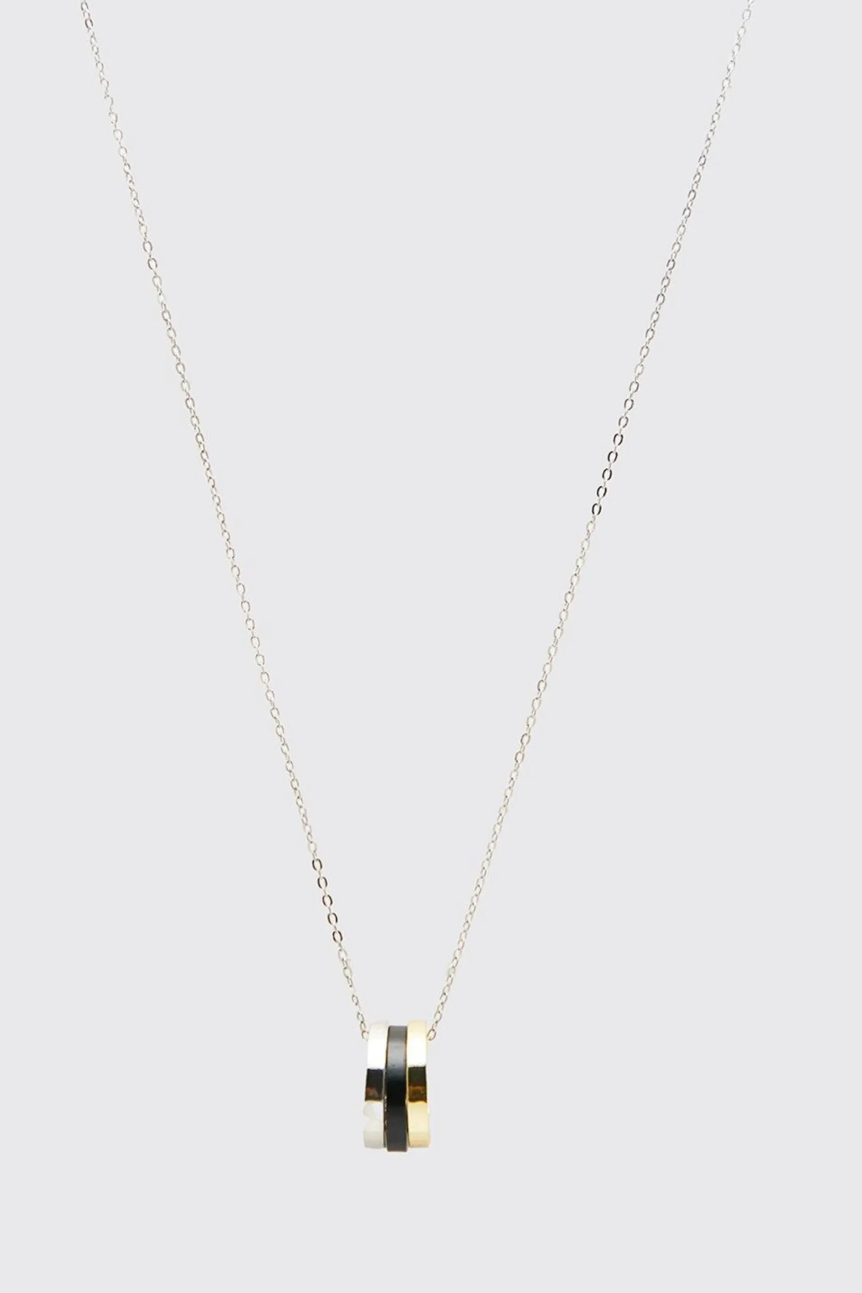 boohooMAN Multi Ring Detail Pendant Necklace | UK| Jewellery & Watches