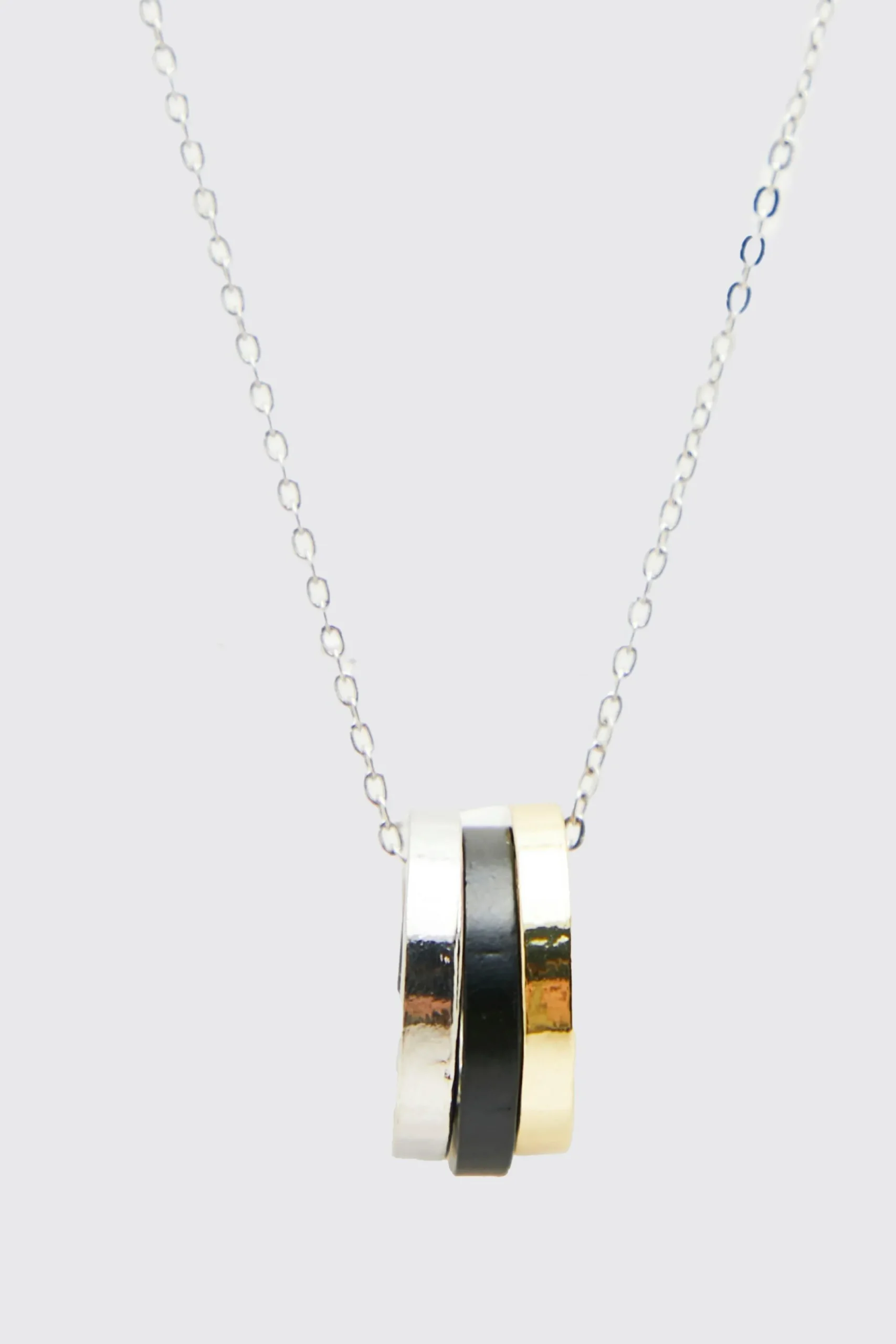 boohooMAN Multi Ring Detail Pendant Necklace | UK| Jewellery & Watches