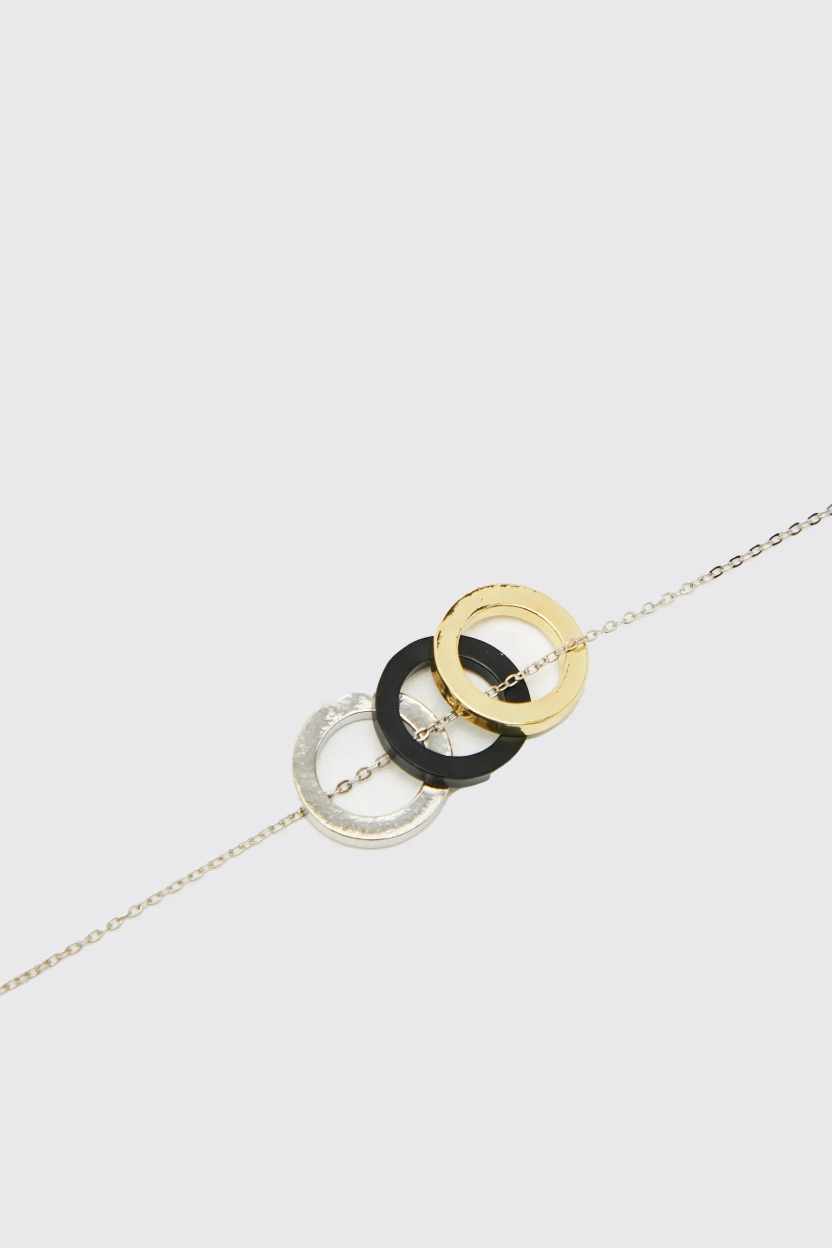 boohooMAN Multi Ring Detail Pendant Necklace | UK| Jewellery & Watches