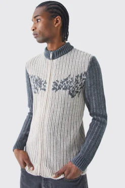 boohooMAN Muscle Fit 2 Tone Rib Extended Neck Jumper | UK| Knitwear