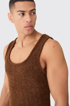 boohooMAN Muscle Fit Boucle Textured Knitted Vest | UK| Knitwear