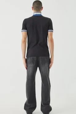 Muscle Fit Funnel Tape Polo | UK^boohooMAN Discount