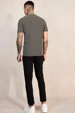 Muscle Fit Jacquard T-shirt | UK^boohooMAN Online