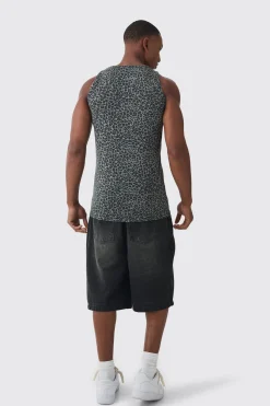 Muscle Fit Leopard Print Vest | UK^boohooMAN Hot