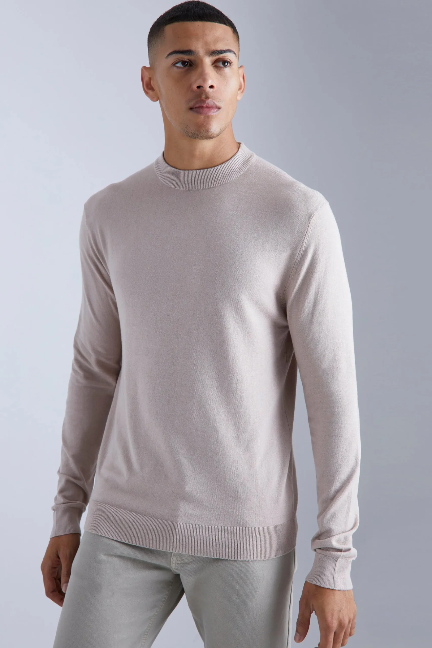 boohooMAN Muscle Fit Ribbed Extended Neck Jumper | UK| Knitwear