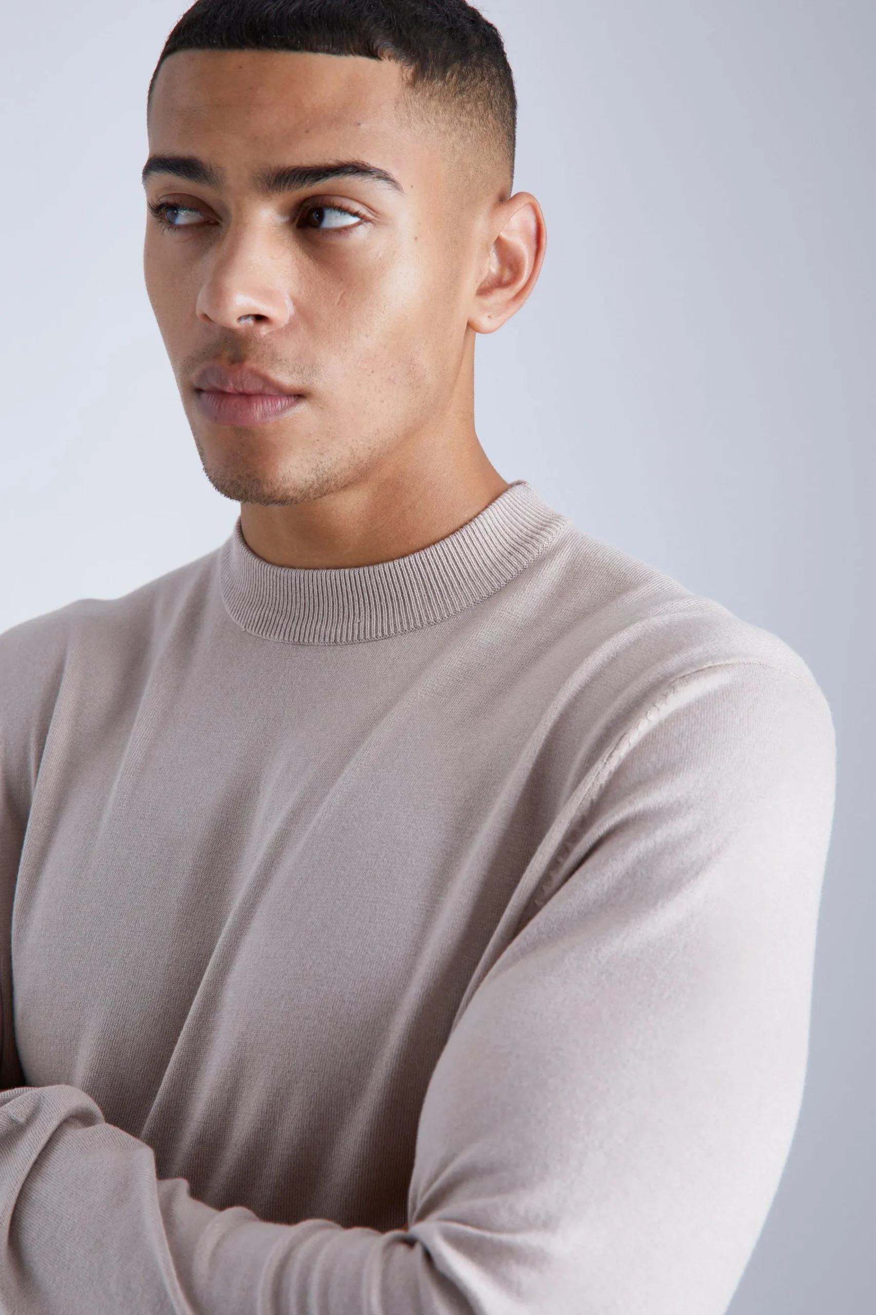 boohooMAN Muscle Fit Ribbed Extended Neck Jumper | UK| Knitwear