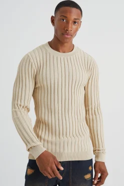 boohooMAN Muscle Fit Ribbed Long Sleeve Jumper | UK| Knitwear