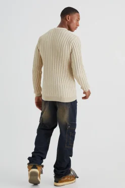 boohooMAN Muscle Fit Ribbed Long Sleeve Jumper | UK| Knitwear