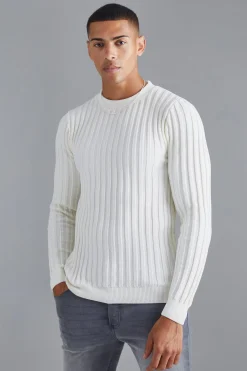 boohooMAN Muscle Fit Ribbed Long Sleeve Jumper | UK| Knitwear