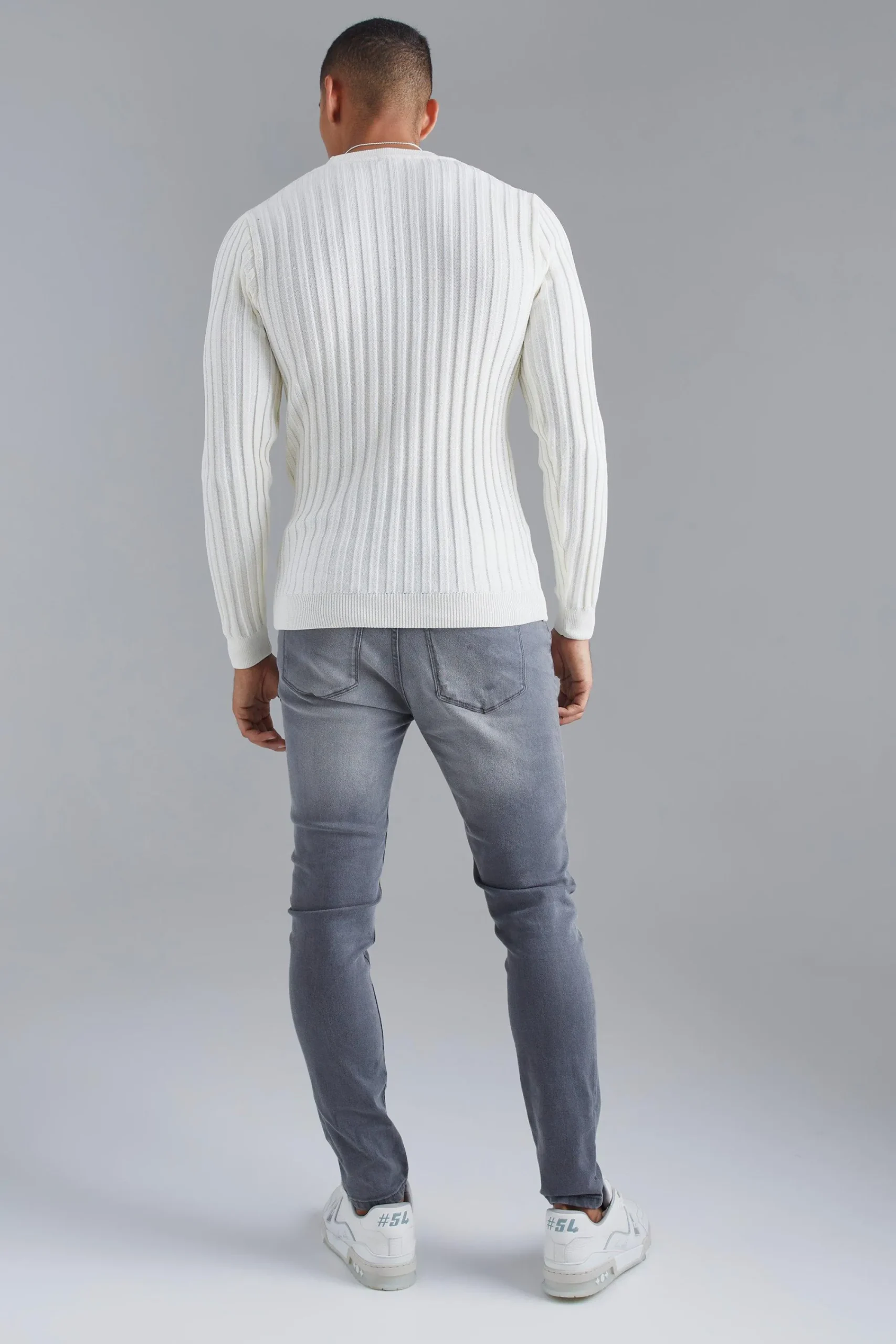 boohooMAN Muscle Fit Ribbed Long Sleeve Jumper | UK| Knitwear