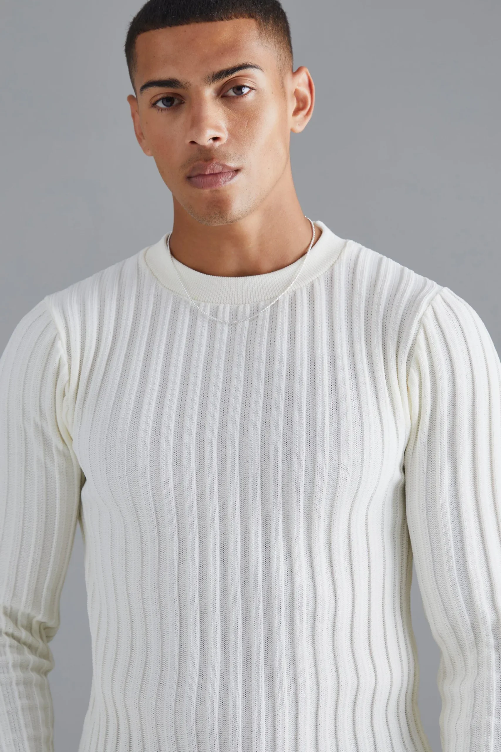 boohooMAN Muscle Fit Ribbed Long Sleeve Jumper | UK| Knitwear