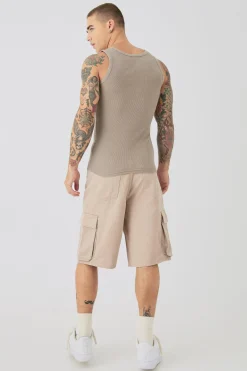 Muscle Fit Ribbed Vest | UK^boohooMAN Clearance