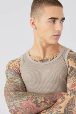 Muscle Fit Ribbed Vest | UK^boohooMAN Clearance