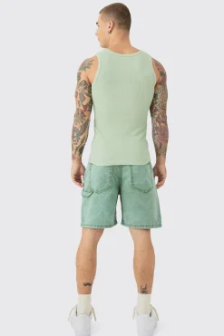 Muscle Fit Ribbed Vest | UK^boohooMAN Sale