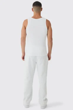 Muscle Fit Ribbed Vest | UK^boohooMAN