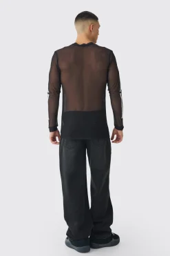 Muscle Mesh Skeleton Print Long Sleeve T-Shirt | UK^boohooMAN Sale