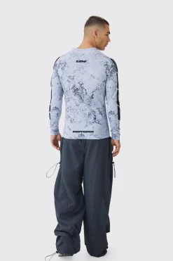 Muscle Motorsport BHM Printed Long Sleeve Top | UK^boohooMAN Clearance