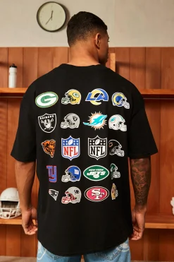 Nfl Oversized Multi Team Print T-shirt | UK^boohooMAN Outlet