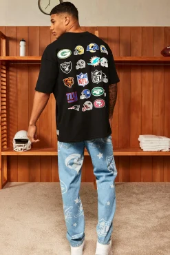 Nfl Oversized Multi Team Print T-shirt | UK^boohooMAN Outlet