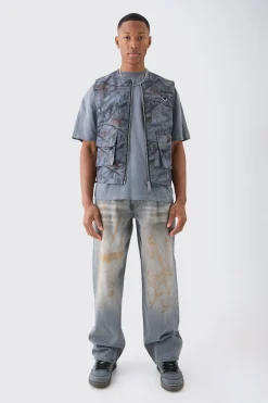 Nylon Camo Utility Vest | UK^boohooMAN Best