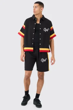 boohooMAN OFCL Baseball Shirt And Shorts Set | UK| Sets & Co-Ords|Tracksuits