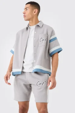 boohooMAN OFCL Baseball Shirt And Shorts Set | UK| Sets & Co-Ords|Tracksuits