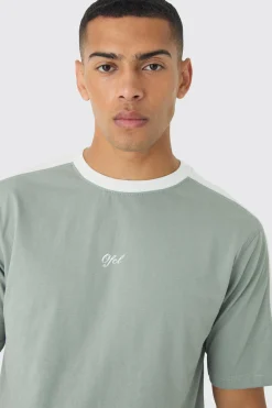 OFCL Colour Block T-shirt | UK^boohooMAN Online