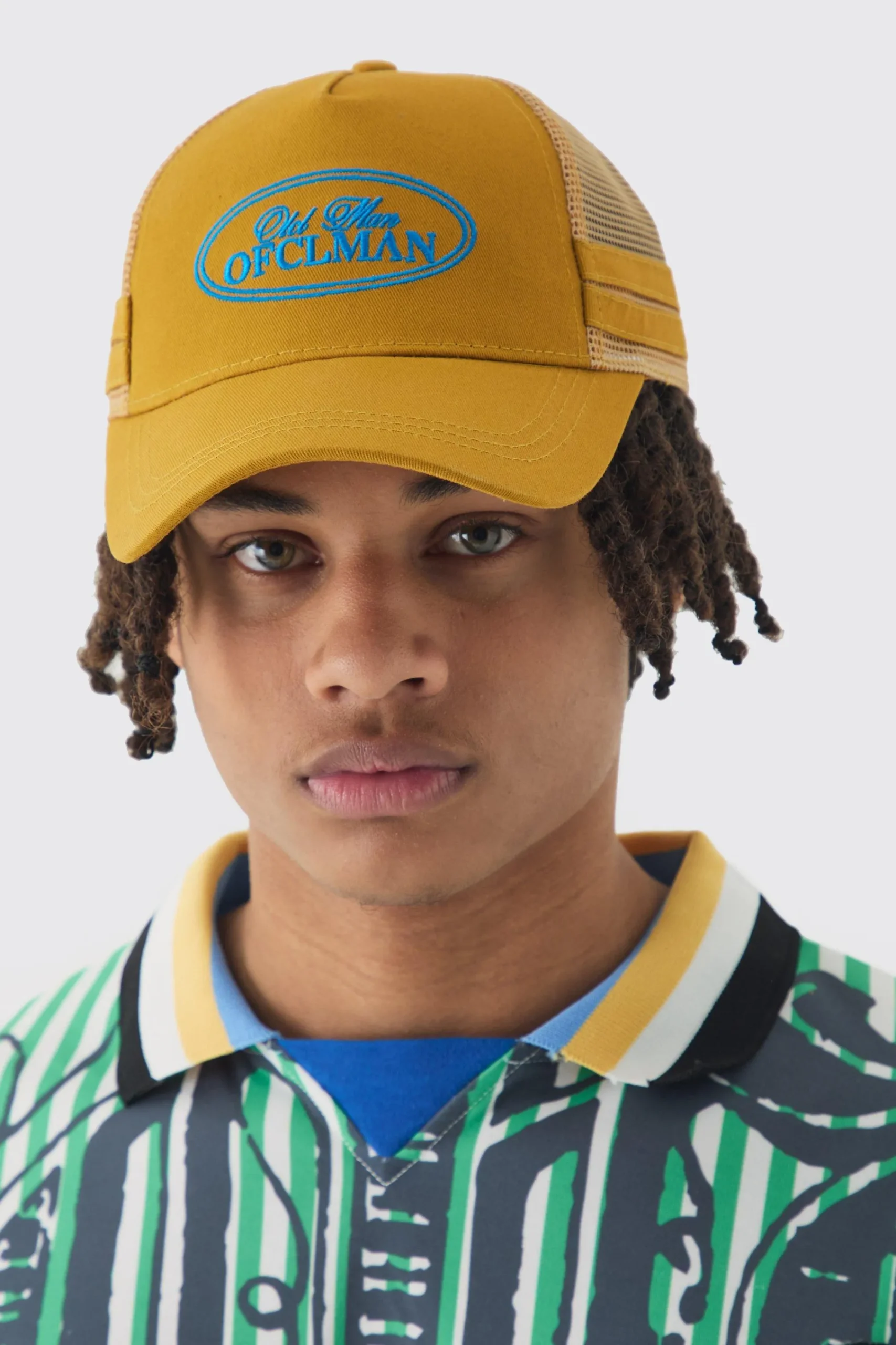 boohooMAN Official Embroidered Mesh Panel Cap In | UK| Hats & Caps