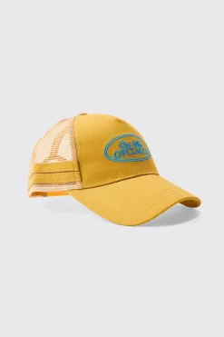 boohooMAN Official Embroidered Mesh Panel Cap In | UK| Hats & Caps
