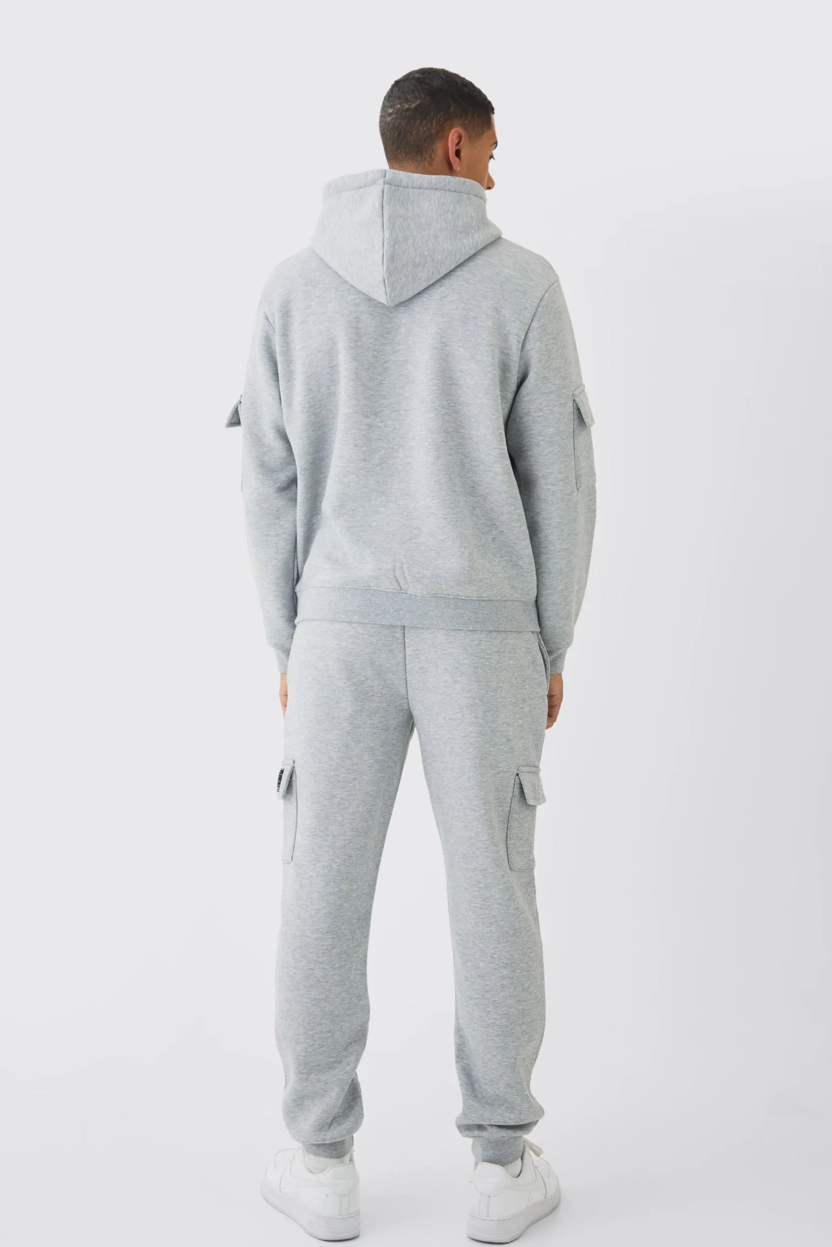 boohooMAN Official Man Regular Fit Panelled Cargo Hooded Tracksuit | UK| Tracksuits