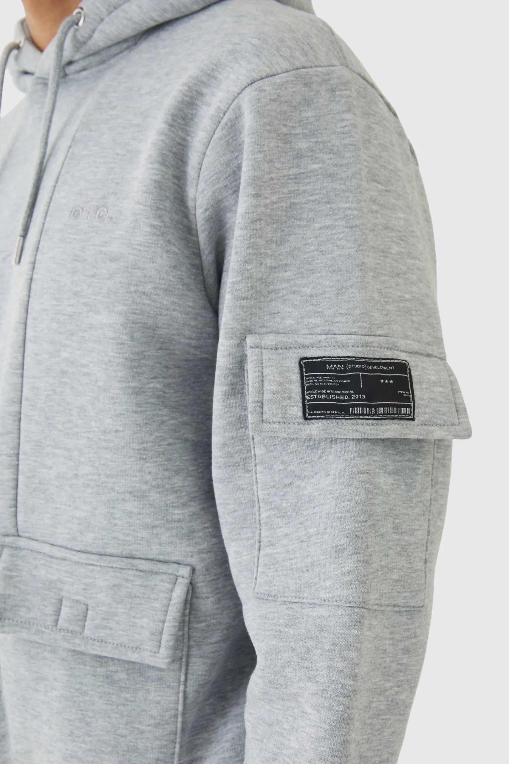 boohooMAN Official Man Regular Fit Panelled Cargo Hooded Tracksuit | UK| Tracksuits