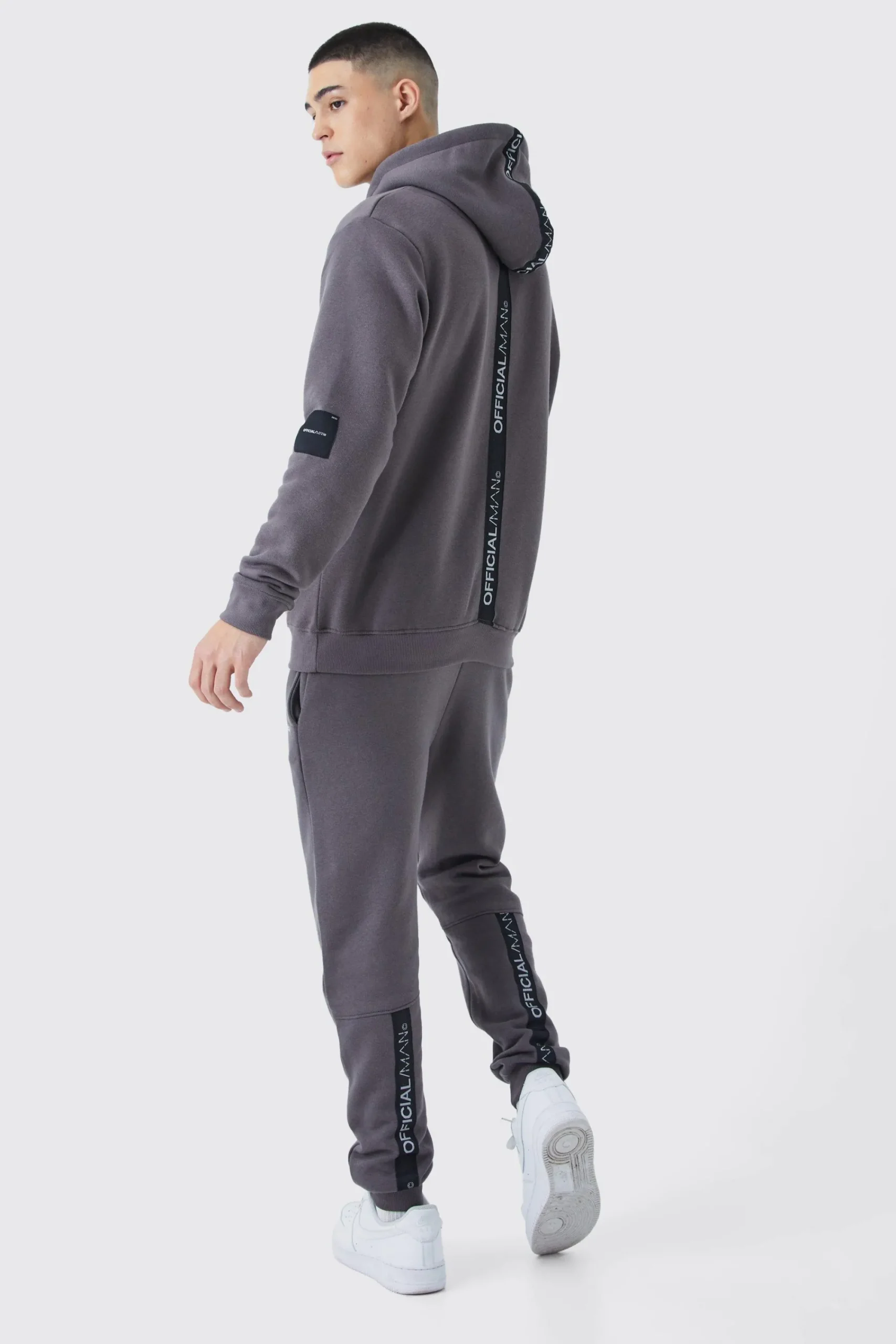 boohooMAN Official Man Tape Hooded Tracksuit | UK| Tracksuits