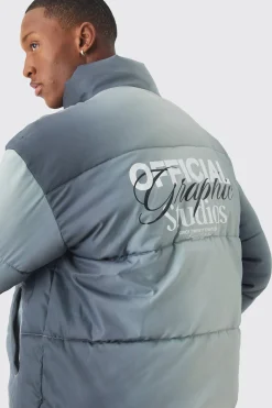 boohooMAN Official Ombre Funnel Neck Puffer In | UK| Coats & Jackets