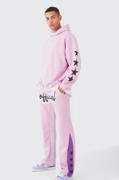 boohooMAN Official Oversized Star Gusset Tracksuit | UK| Tracksuits