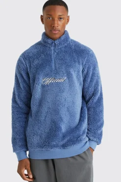 boohooMAN Official Piping Borg 1/4 Zip Funnel Sweat | UK| Hoodies & Sweatshirts