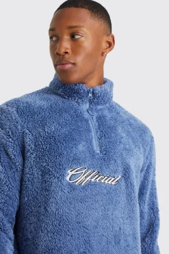 boohooMAN Official Piping Borg 1/4 Zip Funnel Sweat | UK| Hoodies & Sweatshirts