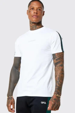 Official Print T-shirt With Tape Detail | UK^boohooMAN Clearance