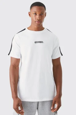 Official Print T-shirt With Tape Detail | UK^boohooMAN New