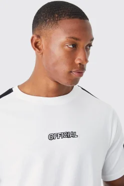 Official Print T-shirt With Tape Detail | UK^boohooMAN New