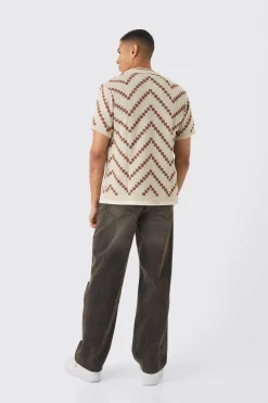 boohooMAN Open Knit Stripe Shirt In | UK| Shirts