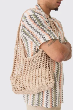 boohooMAN Open Knit Tote Bag | UK| Bags & Wallets