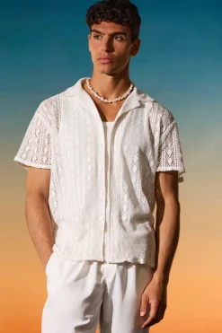 boohooMAN Open Stitch Diamond Shirt | UK| Shirts