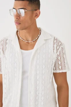 boohooMAN Open Stitch Diamond Shirt | UK| Shirts