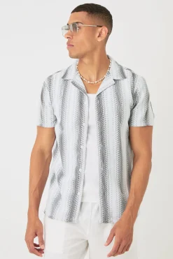 boohooMAN Open Stitch Sheer Stripe Shirt | UK| Shirts